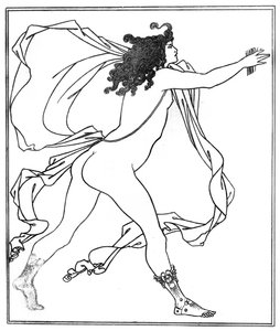Apollo achtervolgt Daphne door Aubrey Beardsley