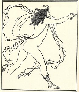 Apollo achtervolgt Daphne, 1896 door Aubrey Beardsley