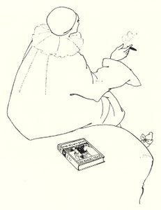 Ontwerp voor een uitnodigingskaart door Aubrey Beardsley