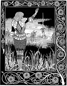 Excalibur Teruggenomen door de Dame van het Meer door Aubrey Beardsley