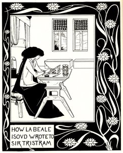 Hoe La Beale Isoud Schreef aan Sir Tristram. Illustratie bij het boek Le Morte d