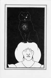 Illustratie voor het verhaal De zwarte kat van Edgar Allan Poe door Aubrey Beardsley