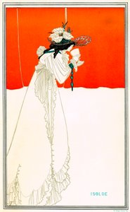 Isolde drinkt de liefdesdrank door Aubrey Beardsley na de opera van Richard Wagner Tristan en Isolde - Arthuriaanse Keltische legende - Art Nouveau - chromolithografie W. Griggs, The