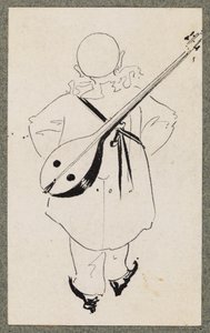Pierrot met mandoline door Aubrey Beardsley