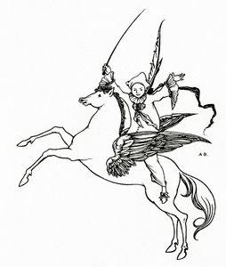 Puck op Pegasus, 1894 door Aubrey Beardsley