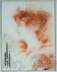 Rejane, 1894 door Aubrey Beardsley