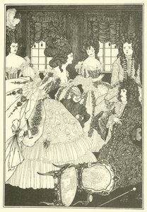 De slag van de beaux en de belles door Aubrey Beardsley