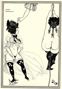 Twee Atheense vrouwen in nood. Illustratie voor De Lysistrata van Aristophanes, 1896 door Aubrey Beardsley