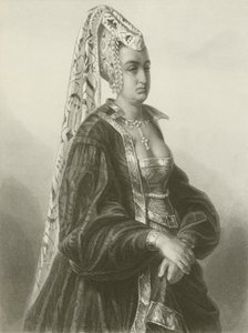 Koningin Isabeau (gravure) door August Friedrich Pecht
