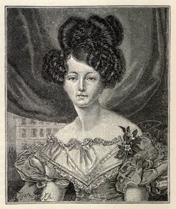 Augusta van Saksen-Weimar-Eisenach als prinses van Pruisen, 1829 door August Heinrich Ferdinand Tegetmeyer