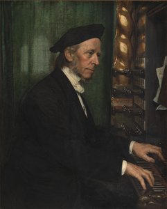 Domorganist in Roskilde, professor Hans Matthison-Hansen, schoonvader van de kunstenaar door August Jerndorff