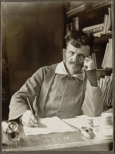 Zelfportret, 1886 door August Johan Strindberg
