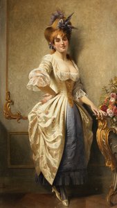 Een jonge schoonheid, 1884 door August Knoop