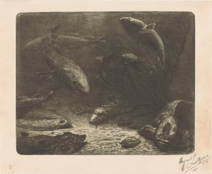 Aquarium door August Le Gras (signed by artist)