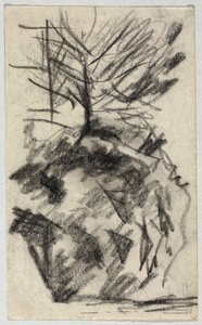 Boom op de helling door August Macke