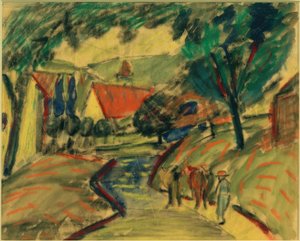 Dorpsstraat in Kandern II door August Macke