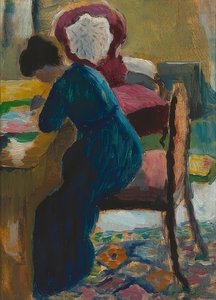 Elisabeth aan het bureau. 1909/10