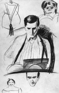Franz Marc, portret / tekening Macke
