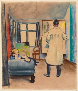 Franz en Maria Marc in het atelier van August Macke in Bonn door August Macke
