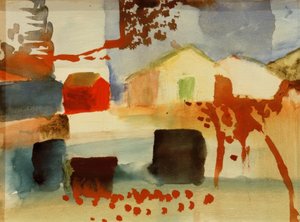 Huizen door August Macke
