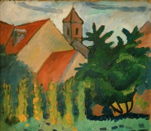 Kerk in Kandern door August Macke