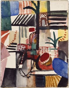 Man met ezel, Tunesië, 1914 door August Macke