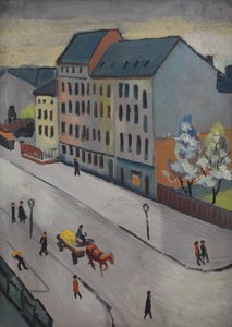 Our Street in Grau door August Macke