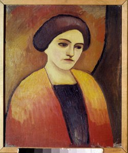 Portret van Madame Macke, vrouw van de schilder door August Macke