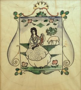 Herderin met een schaap door August Macke