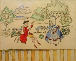 Herderstaferelen I door August Macke