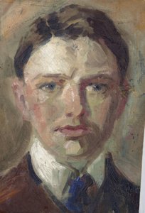Studie voor een zelfportret door August Macke