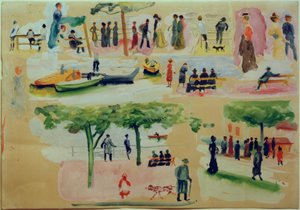 Typen uit Tegernsee I door August Macke