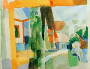 Onze tuin aan het meer 4 door August Macke