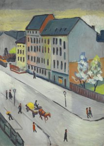 Onze straat in grijs door August Macke