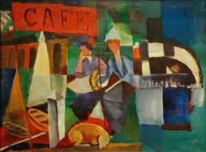 Twee dames in café door August Macke