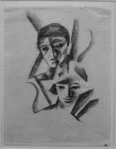 Twee hoofden door August Macke