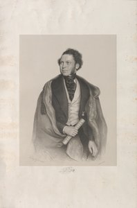 Portret van de componist en dirigent Gottfried von Preyer 1807-1901, 1845 door August Prinzhofer