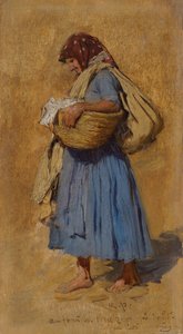 De vrouw van een boer snuit haar neus, ca. 1871-1874 door August Ritter von Pettenkofen