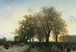 Op de terugweg van de Wereldtentoonstelling in het Weense Prater 1873 door August Schaeffer von Wienwald