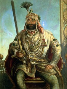 Portret van Maharaja Sher Singh, in Koninklijke Kleding door August Theodor Schoefft