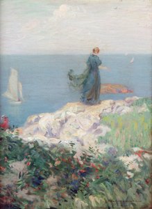 Scène aan zee (olieverf op doek)