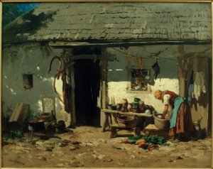 Neder-Oostenrijks Boerenhuis door August von Pettenkofen
