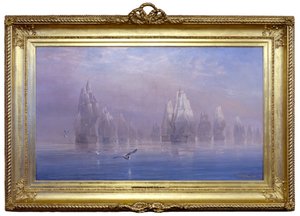 De slag om Trafalgar, 21 okt. 1805, 6 uur 50 m. A.M. De slaglinie door Auguste Ballin