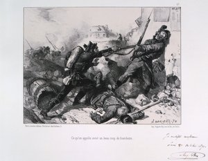 Man-tegen-man gevecht, Beleg van Parijs, Frans-Pruisische Oorlog, 1870-1871 door Auguste Bry