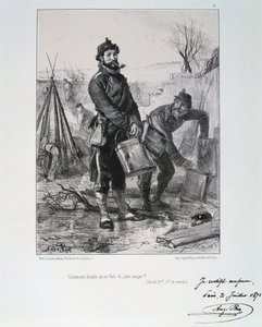 Soldaten van de Garde Nationale, Beleg van Parijs, 1870-1871 door Auguste Bry