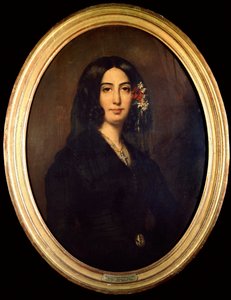 Portret van George Sand (Aurore Dupin, Barones Dudevant) (1804-1876) in 1832. Schilderij door Auguste Charpentier (1813-1880) Parijs Musee Carnavalet