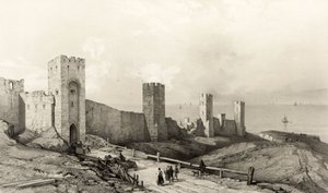 De muren van Wisby, eiland Gothland door Auguste Etienne Francois Mayer