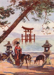 Le Torii de Miyajima, Japan door Auguste Gerardin