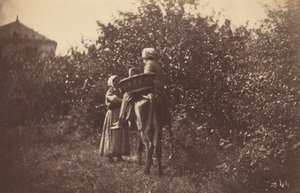 Twee vrouwen met ezel,eind jaren 1870 (foto)