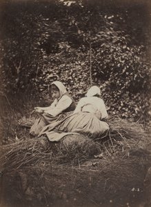 Twee Zittende Boerenmeisjes door Auguste Giraudon